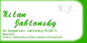 milan jablonsky business card